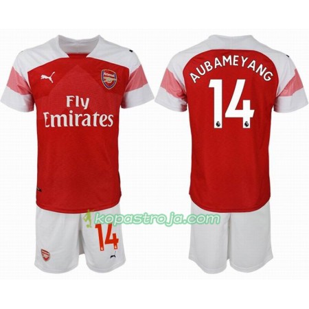 Billiga Fotbollströjor Arsenal AUBAMEYANG 14 Barn Hemma tröja 2018/19 Kortärmad